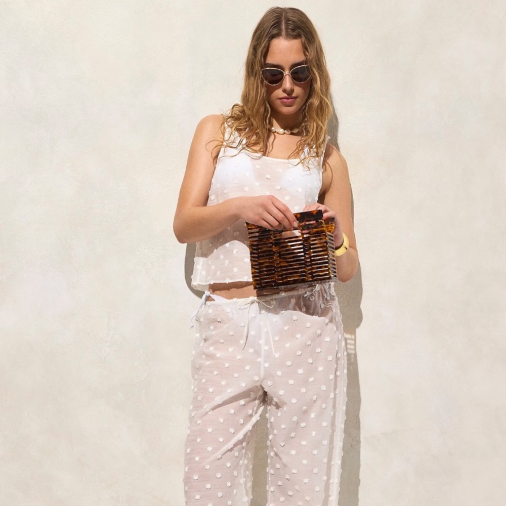 J. Crew Factory White Polka Dot Blouse